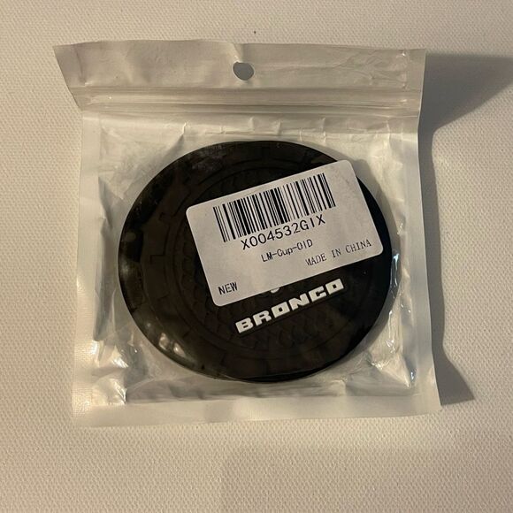 Bronco Car Cup Holder Coasters with logo set of 2 NWT - Picture 4 of 4